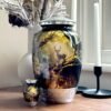 hunting deer forest woodlands woods urn adult human ashes large funeral memorial remembrance loved tribute metal lost died keepsake nature cremation funeral decorative urnas para cenizas humanas adultos burial women men dad mom mum cabin trees