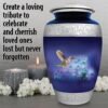 Cremation Urn Adult Human Ashes Large Handcrafted Funeral Memorial Remembrance Loved Tribute Metal Lost Died keepsake nature birds hummingbird