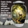 hunting deer forest woodlands woods urn adult human ashes large funeral memorial remembrance loved tribute metal lost died keepsake nature cremation funeral decorative urnas para cenizas humanas adultos burial women men dad mom mum cabin trees
