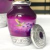 Cremation Urn Adult Human Ashes Large Handcrafted Funeral Memorial Remembrance Loved Tribute Metal Lost Died keepsake nature birds hummingbird