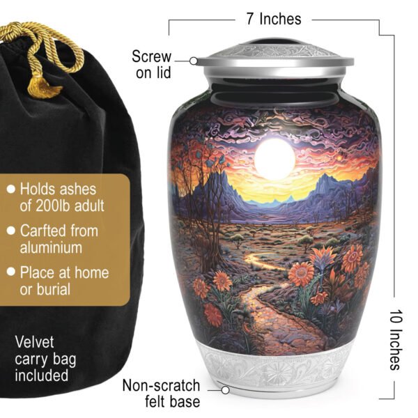 Desert Flowers Urn for Human Ashes | Handcrafted Funeral Memoria