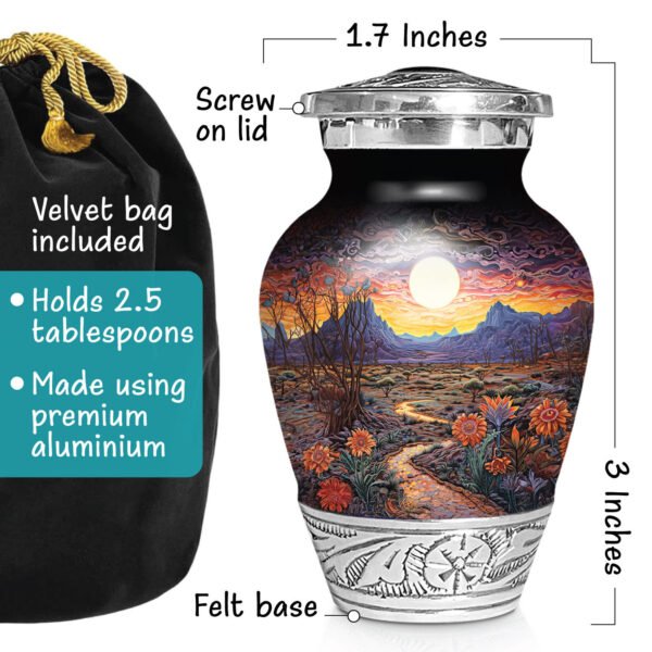 Desert Flowers Urn for Human Ashes | Handcrafted Funeral Memoria